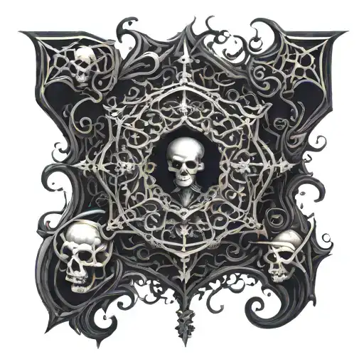 Goth dark spooky tattoo design idea