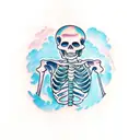 skeleton golfing tattoo design idea