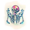 skeleton golfing tattoo design idea