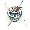 skeleton golfing tattoo design idea