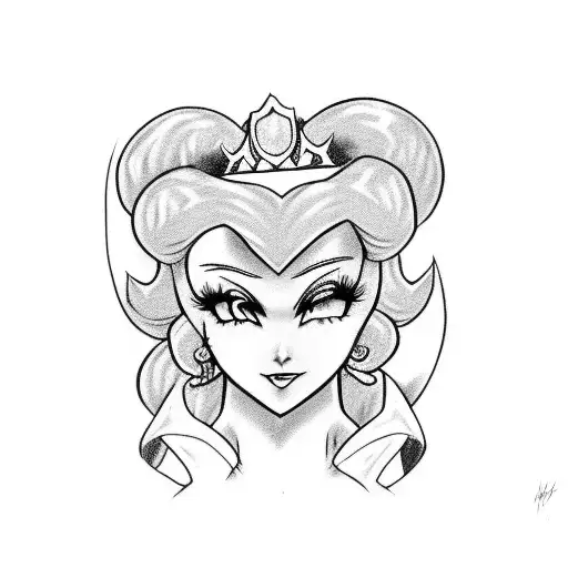 princess peach pinup with tattoos tattoo design idea