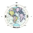 old style navigation map of south america and europe including a compass tattoo design idea