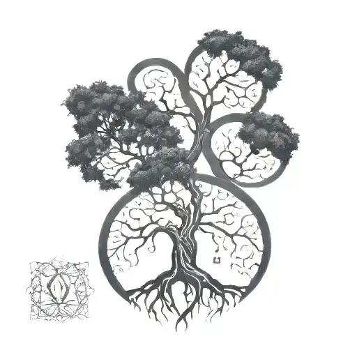 tree with DNA roots  tattoo design idea