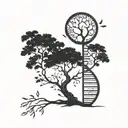 tree with DNA roots  tattoo design idea