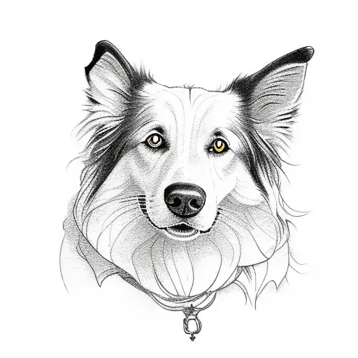 border collie tattoo design idea
