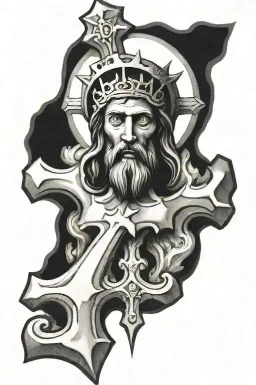 Cross, INRI tattoo design idea