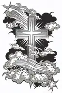 Cross with sun rays  tattoo tattoo design idea