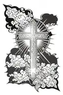 Cross with sun rays  tattoo tattoo design idea