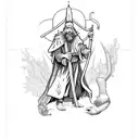Hermit Tarot Card tattoo design idea