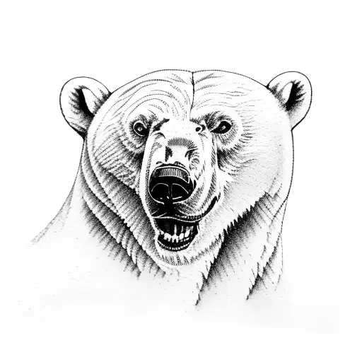 polar bear holding a sign  tattoo design idea