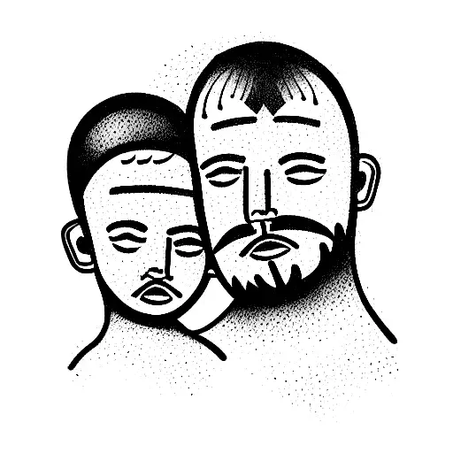 silueta padre e hijo tattoo design idea