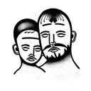 silueta padre e hijo tattoo design idea