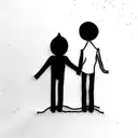 silueta padre e hijo tattoo design idea