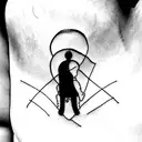 silueta padre e hijo tattoo design idea