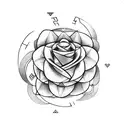 Generate tattoo designs in fineline style looking like a illustration of a greek god, compass, and roses tattoo design idea