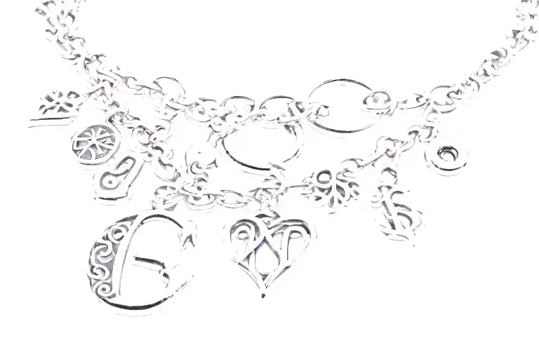 ankle bracelet charms and initials tattoo  tattoo design idea
