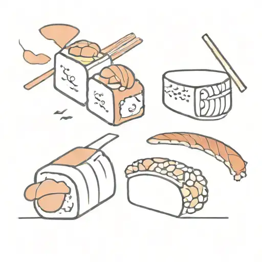 sushi and tacos  tattoo design idea