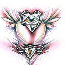 diamond heart tattoo design idea