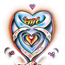 diamond heart tattoo design idea