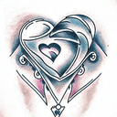 diamond heart tattoo design idea