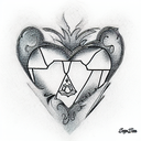 diamond heart tattoo design idea