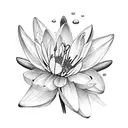 snowdrop, daffodil, water lily and Cosmo flower bouquet tattoo design idea