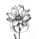 snowdrop, daffodil, water lily and Cosmo flower bouquet with vines  tattoo design idea