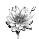 snowdrop, daffodil, water lily and Cosmo flower bouquet with vines  tattoo design idea