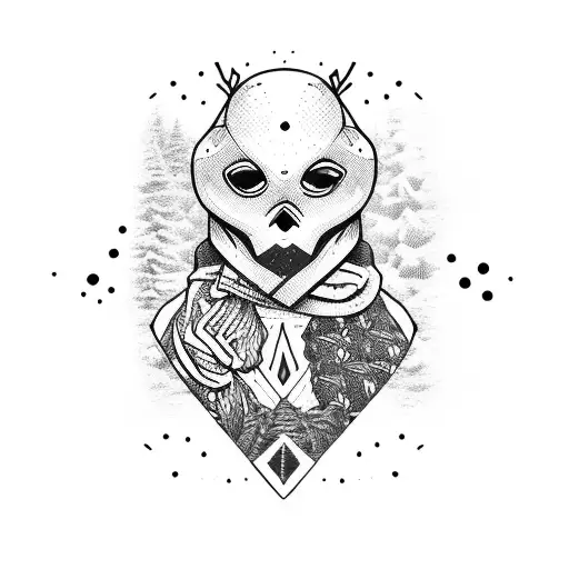 Snowboarder with a board tattoo design idea