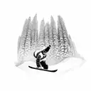 Snowboarder with a board tattoo design idea