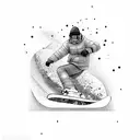Snowboarder with a board tattoo design idea