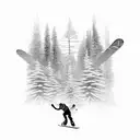 Snowboarder with a board tattoo design idea