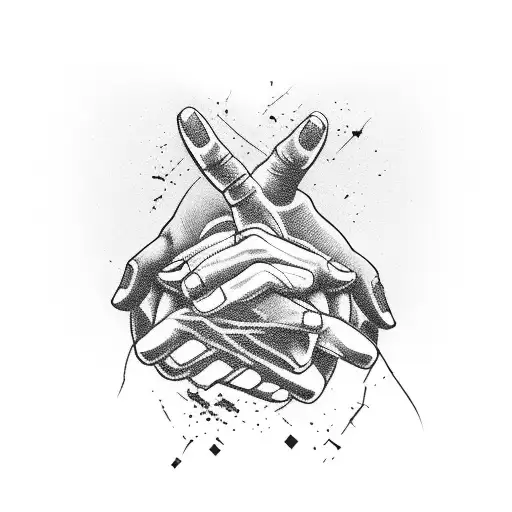 shake hands with danger tattoo design idea
