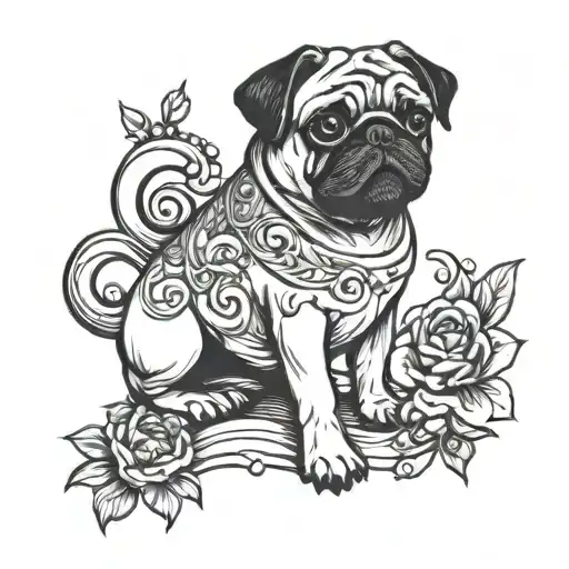 pug tattoo design idea