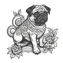 pug tattoo design idea