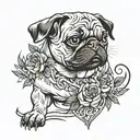 pug tattoo design idea