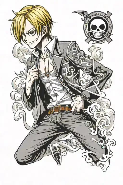 sanji one piece tattoo design idea