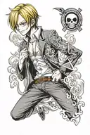 sanji one piece tattoo design idea