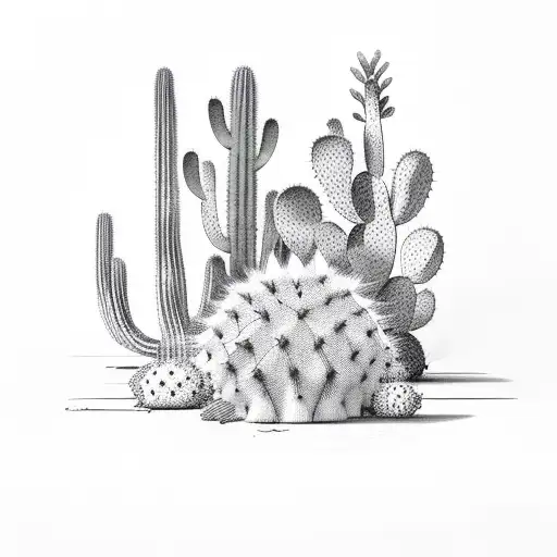 cactus tattoo design idea