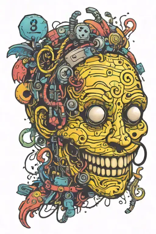 smiley face computer hacking tattoo design idea