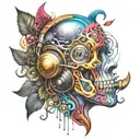 music acid free your mind tattoo design idea
