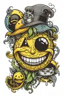 smiley face  tattoo design idea