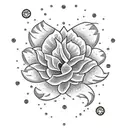 The word 'Nan' with diamonds and white lillys tattoo design idea
