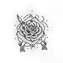 The word 'Nan' with diamonds and white lillys tattoo design idea