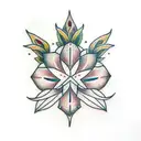 The word 'Nan' with diamonds and white lillys tattoo design idea