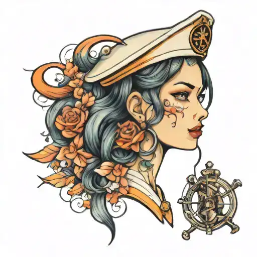 sailor girl tattoo design idea