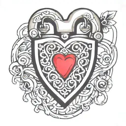 padlock heart  tattoo design idea