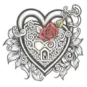 padlock heart  tattoo design idea