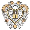 padlock heart  tattoo design idea