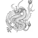 Dragon with rose tattoo design idea